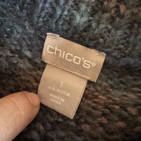 Chico’s Spacedye Striped Pullover Sweater Oversized Tunic Womens US M Chicos 1 - Picture 6 of 12